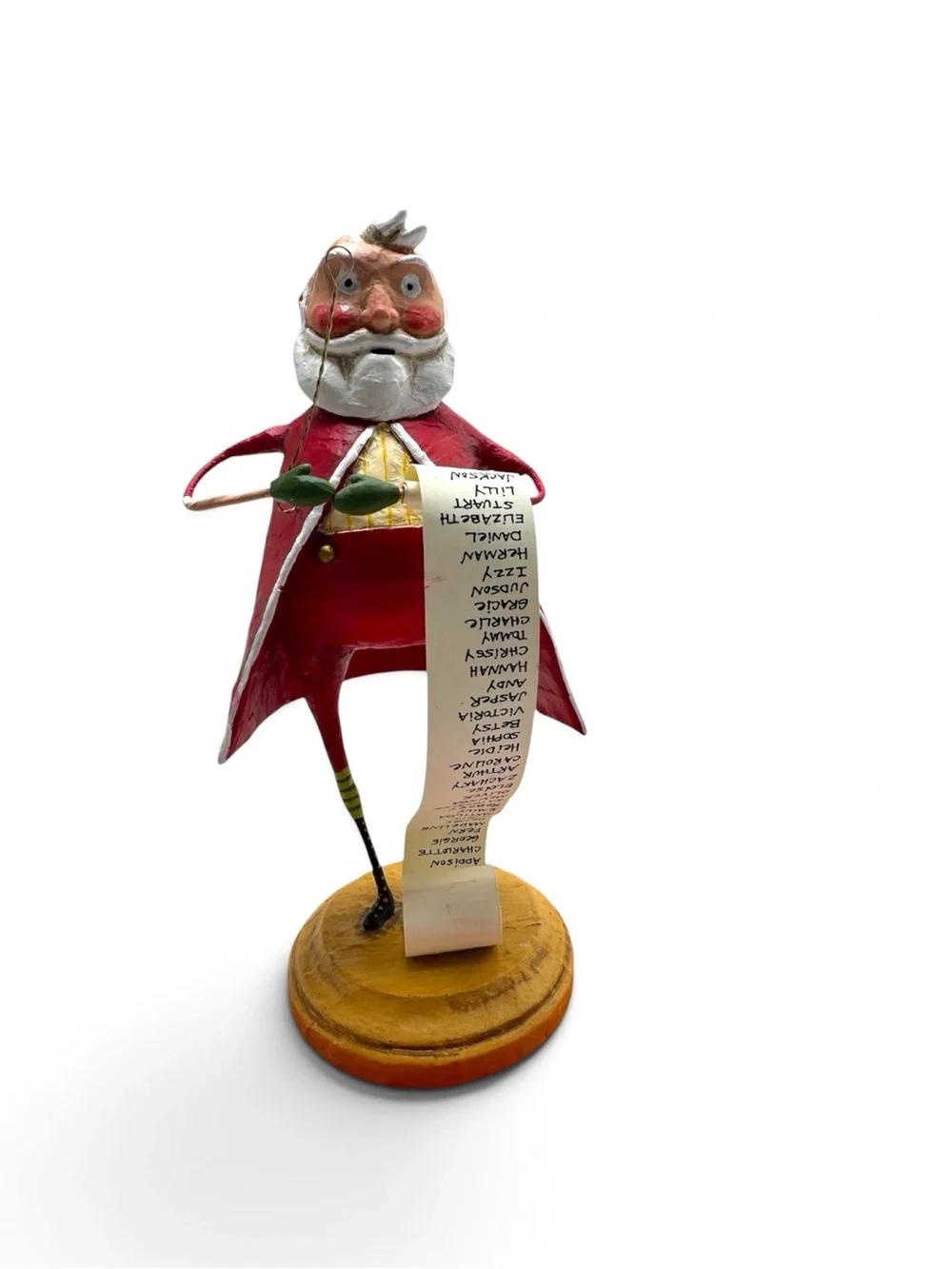 Vintage 2006 Lori Mitchell Santa’s List ESC 10609 Christmas Folk Art Figurine